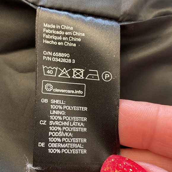 H&M women’s blazer jacket 3/4 sleeves abstract tan & black geometric print 10 - Picture 12 of 16